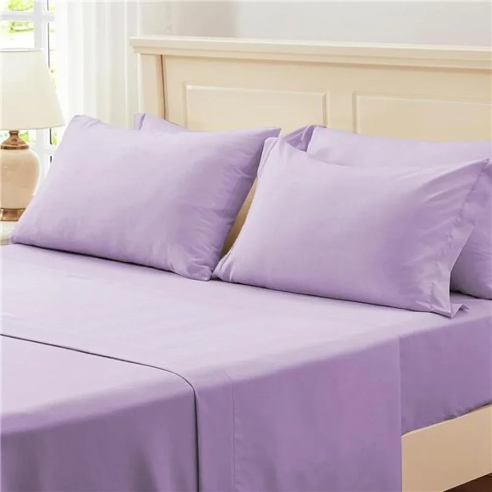 New Twin Comforter Set 5 Pieces, Light Purple Seersucker Bed in a Bag
